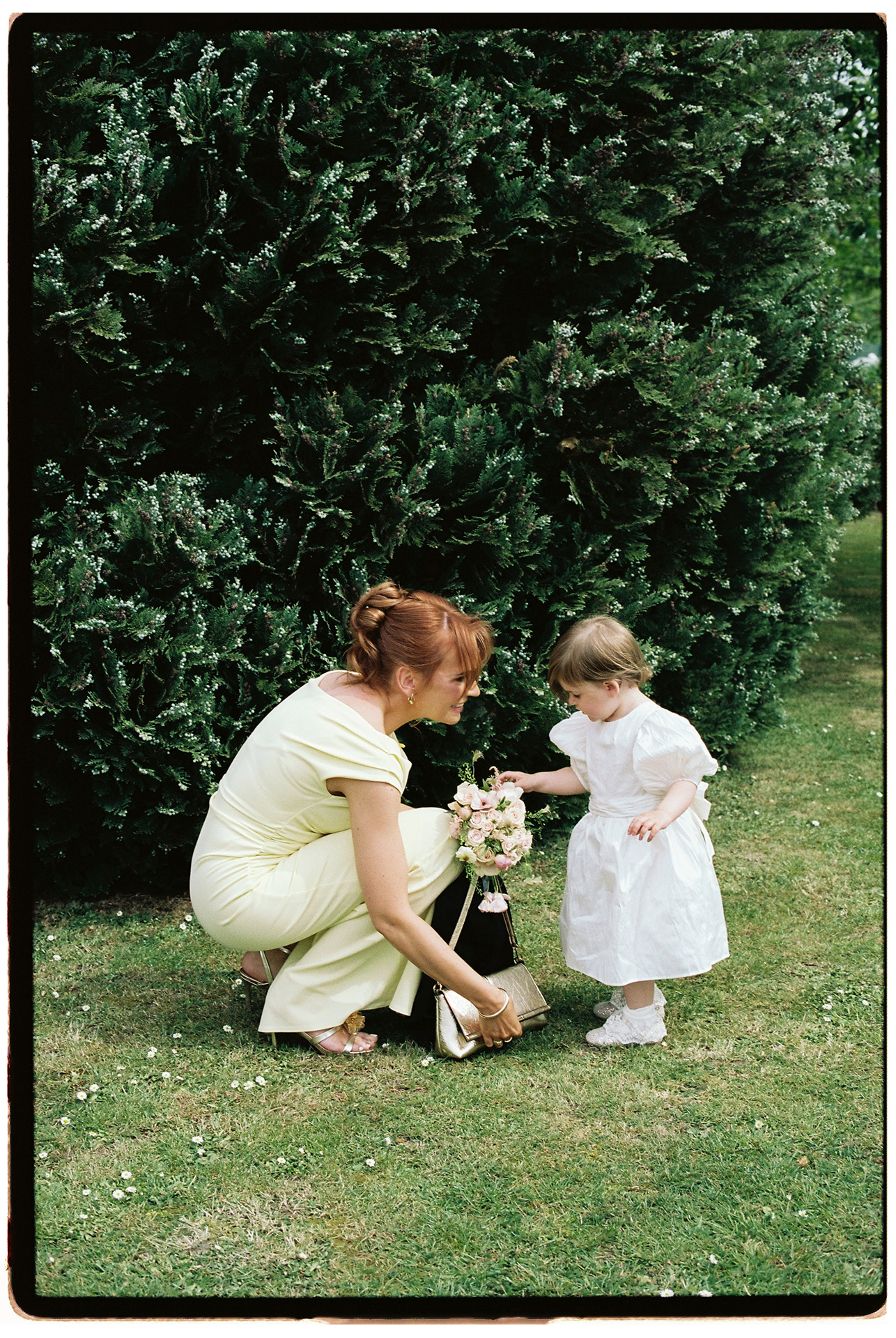 Film scan of bridesmaid and flower girl 