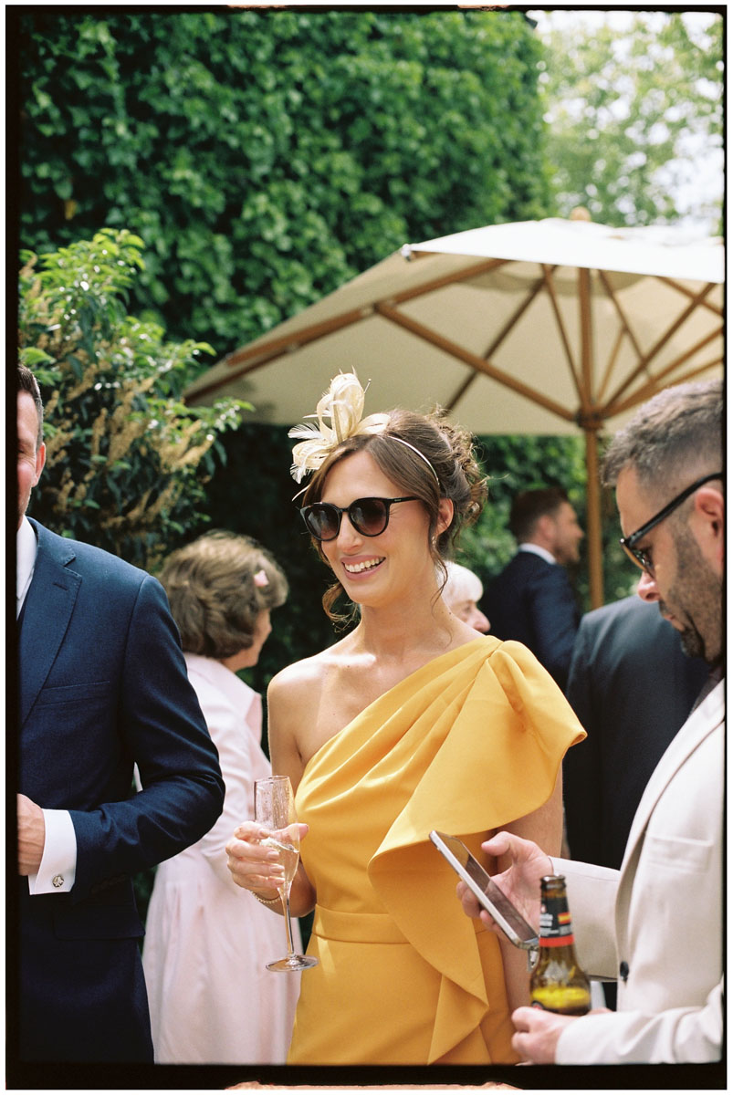 Guest in a yellow dress on Portra 160 