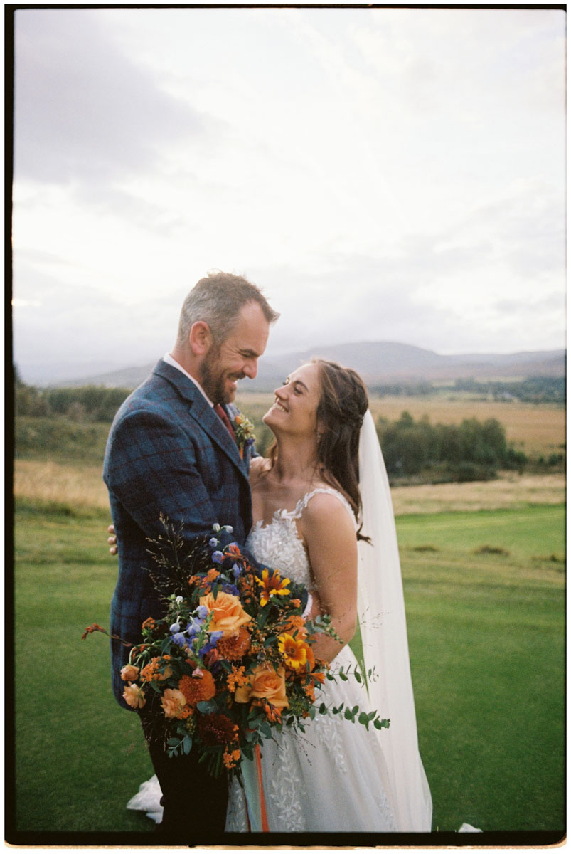 Natural couple photographs captured on analogue film in the hills 