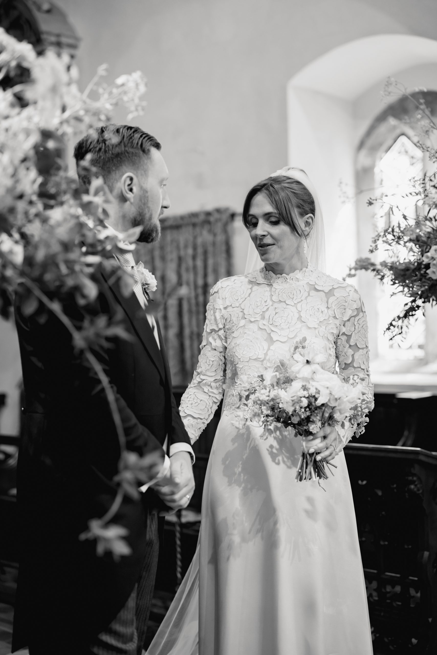 Bride in a Cotswold church