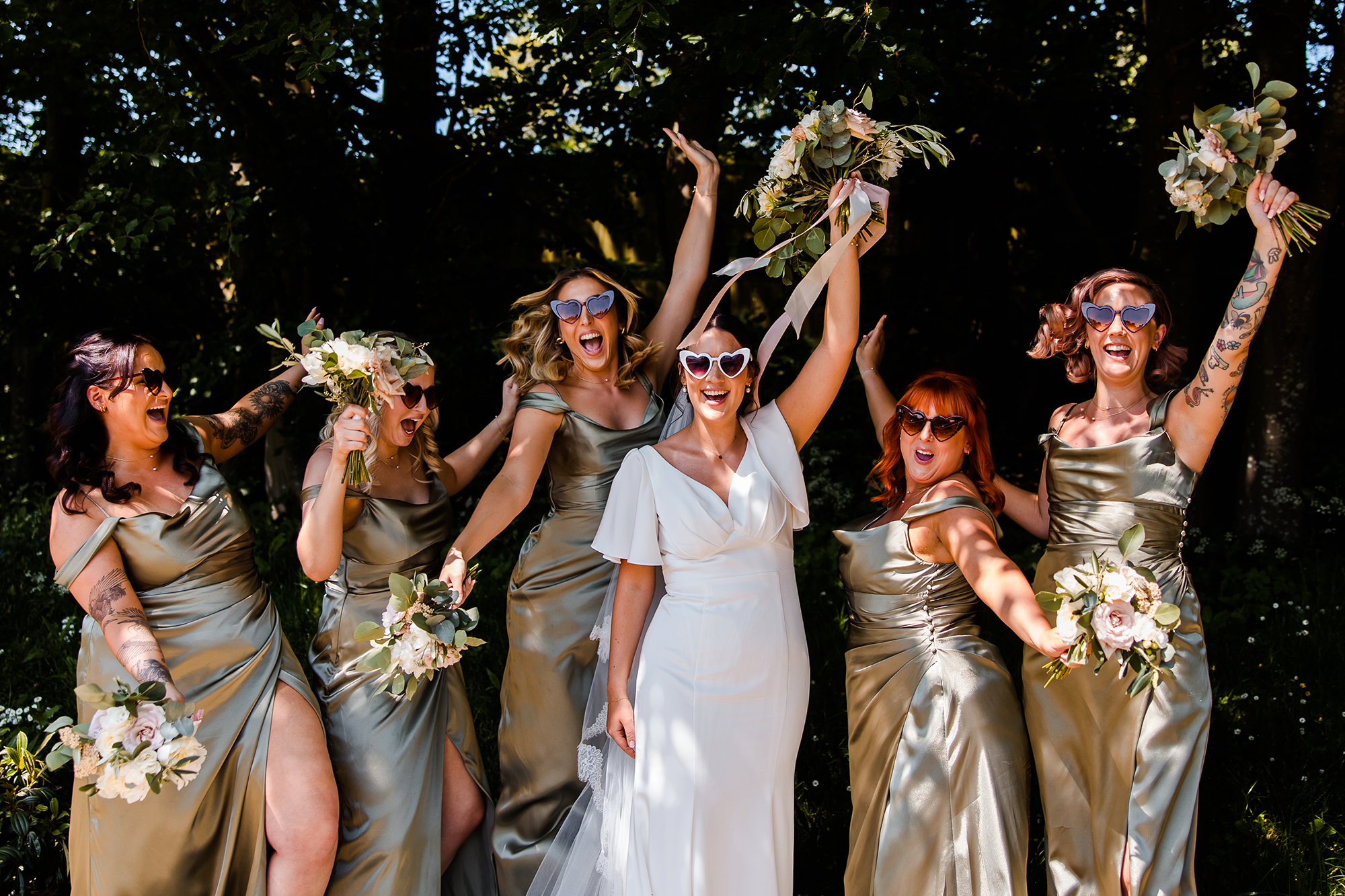 bridesmaids at the Frog mill 
