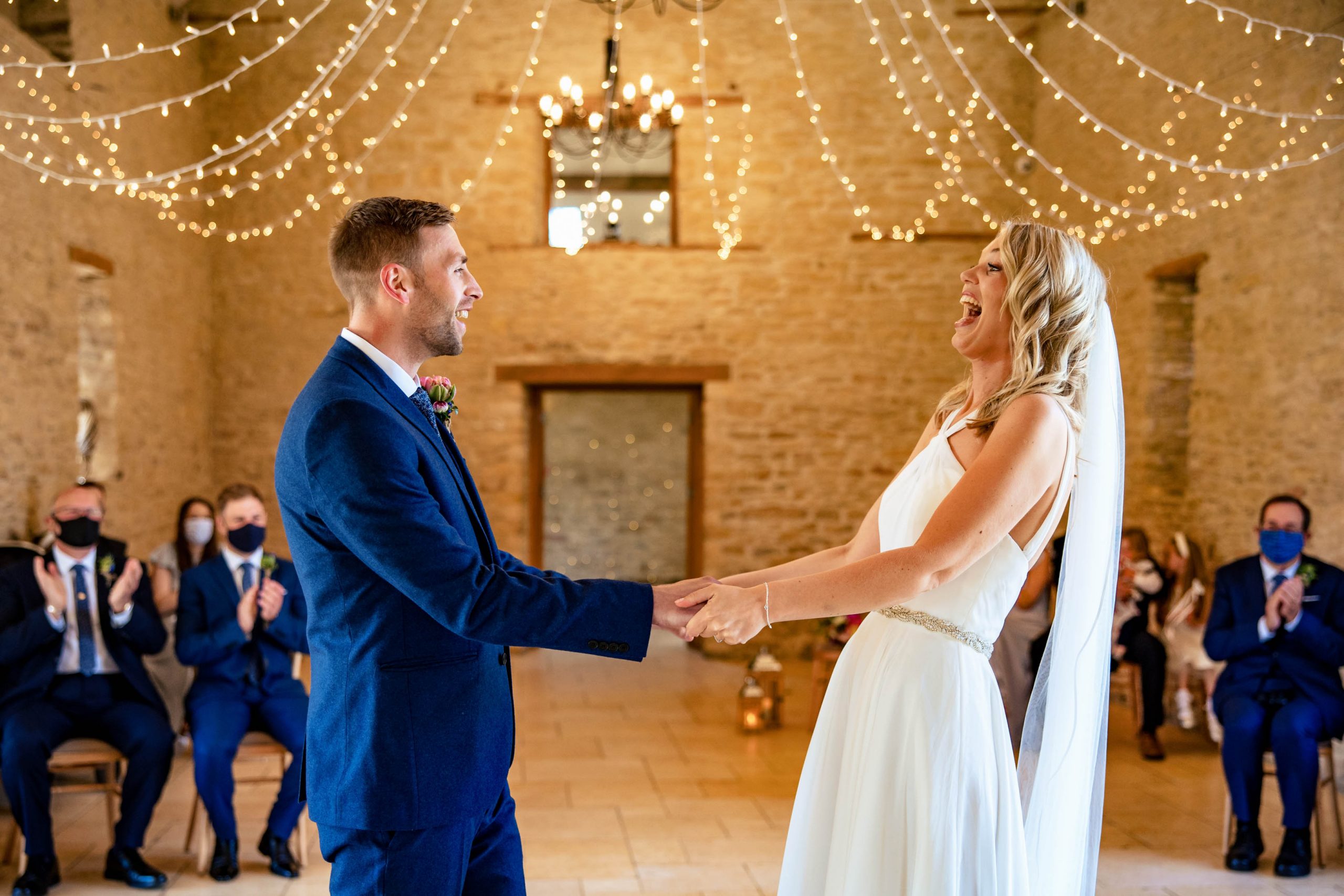 Kingscote Barn wedding ceremony 