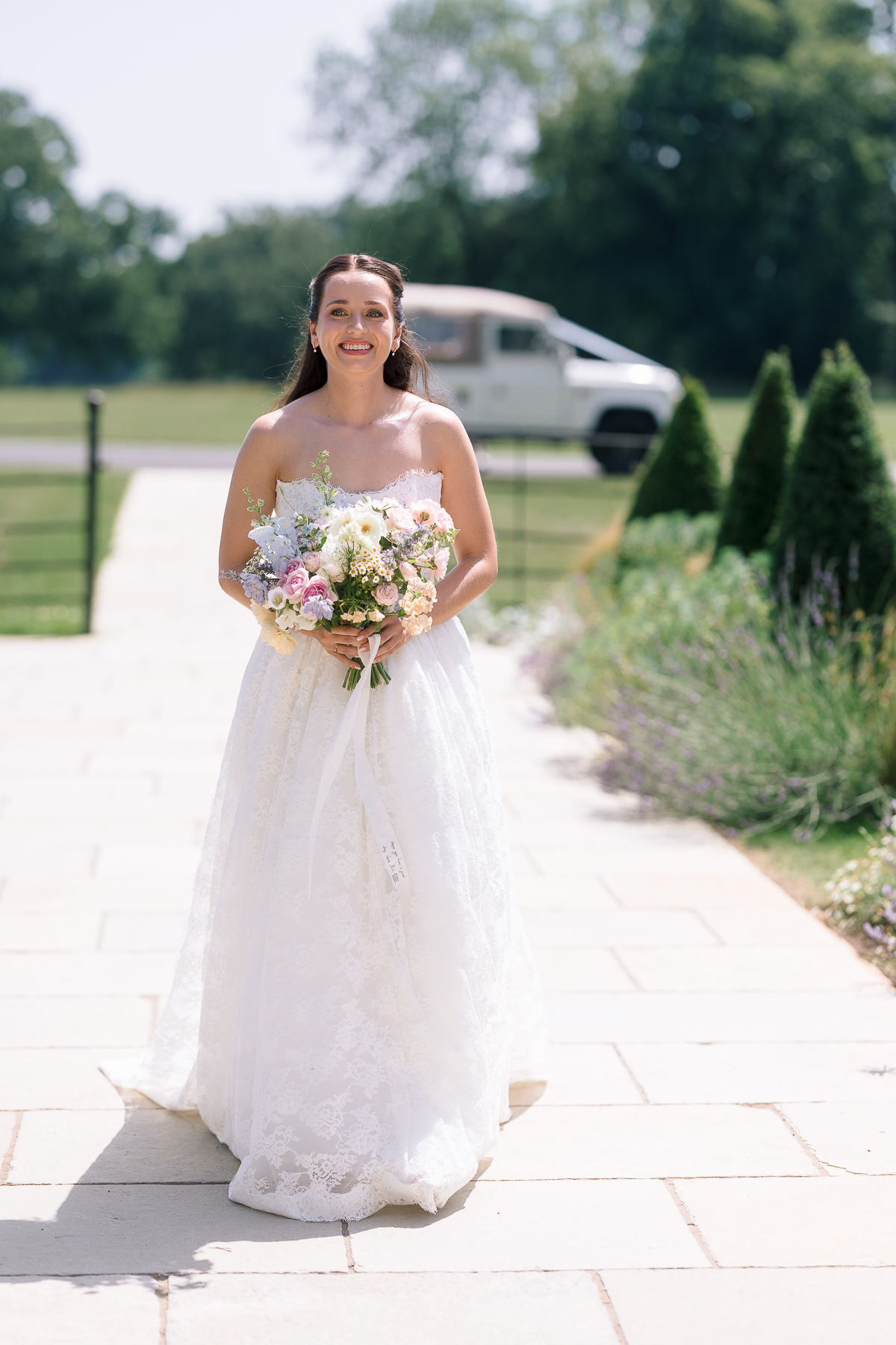Bride Amy walking down the aisle 