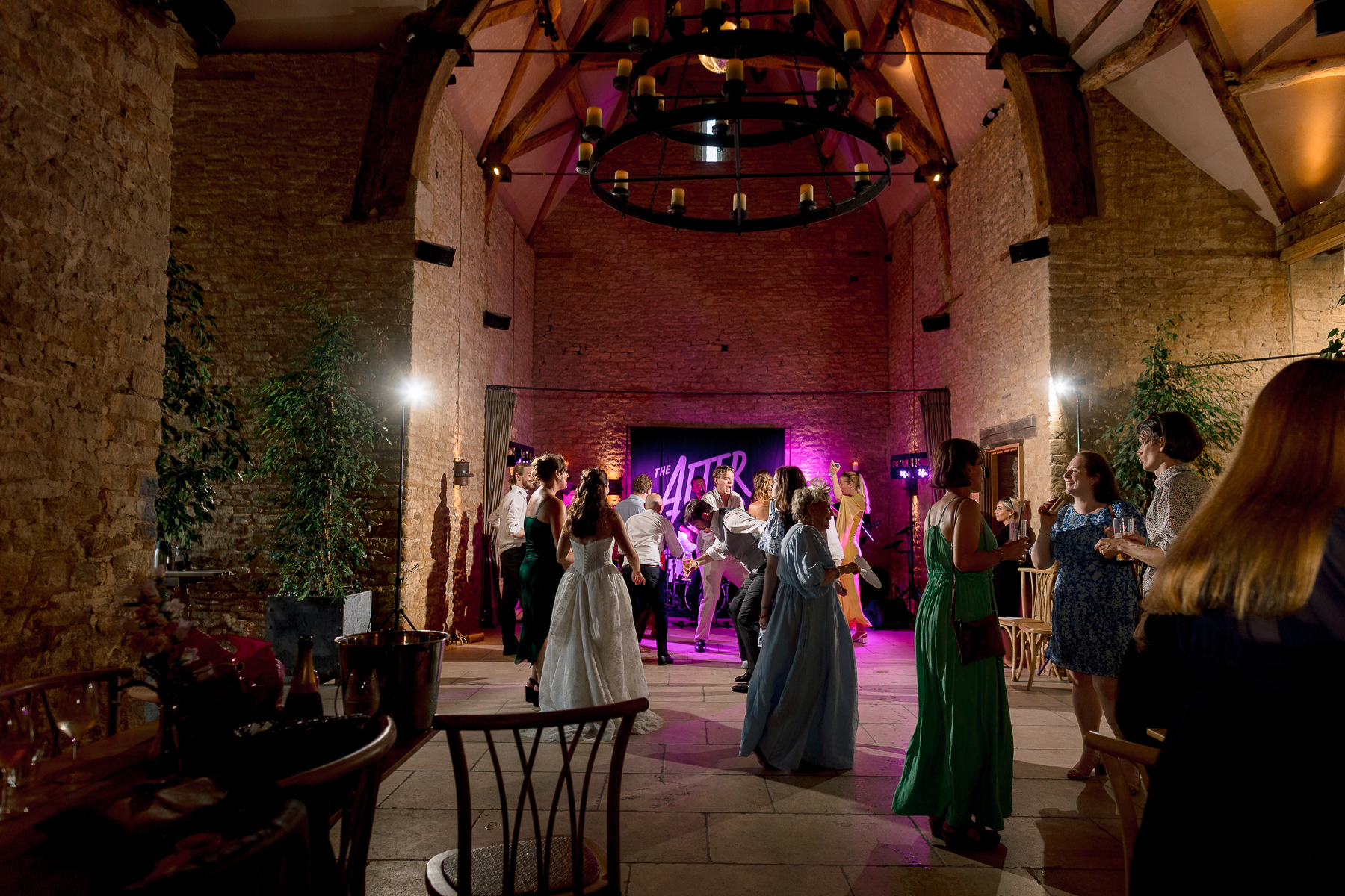 The dancefloor at Ivy lodge lit up 