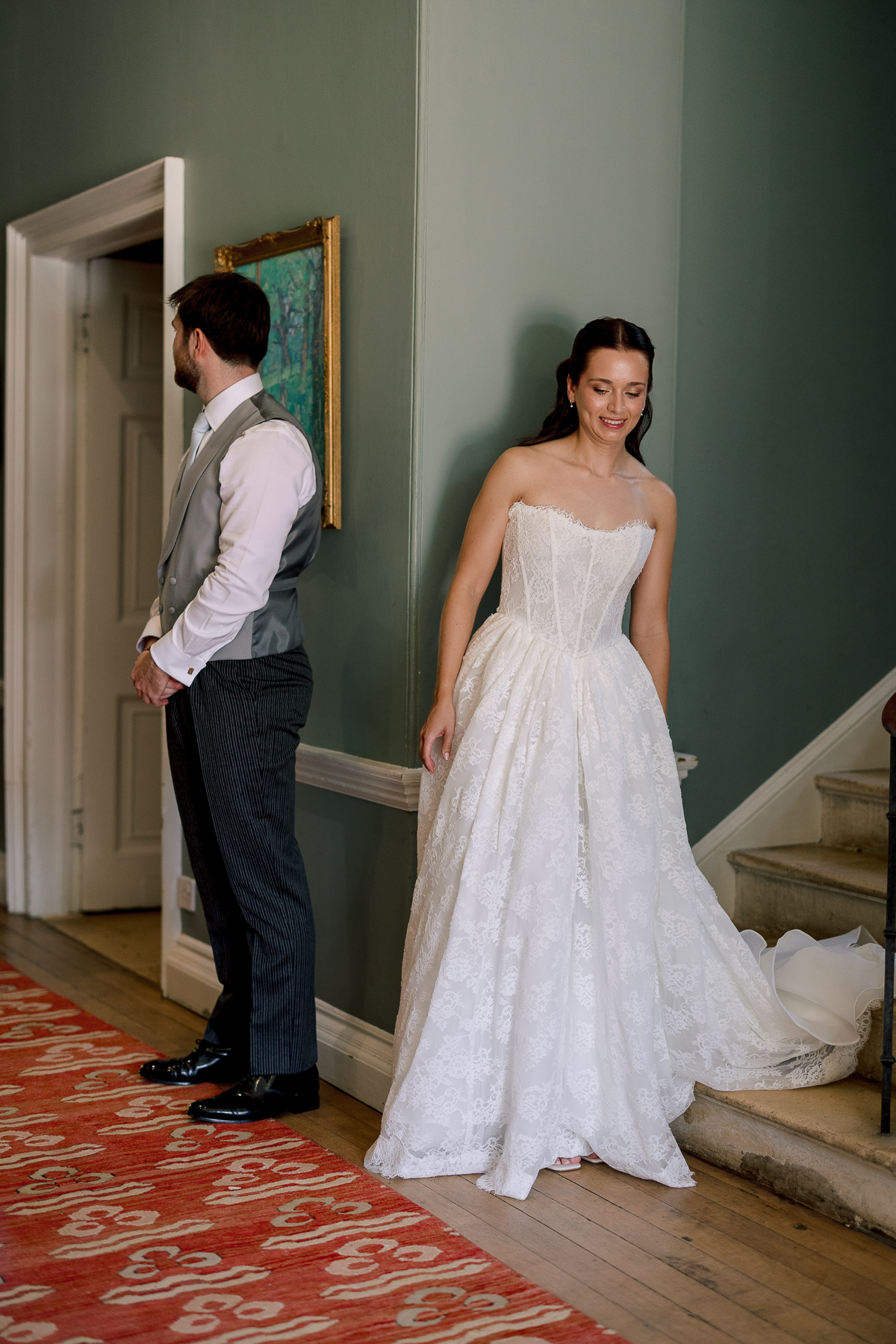 Bride just before the first touch 