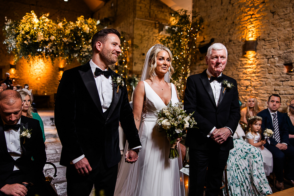 Baby being walked down the aisle 