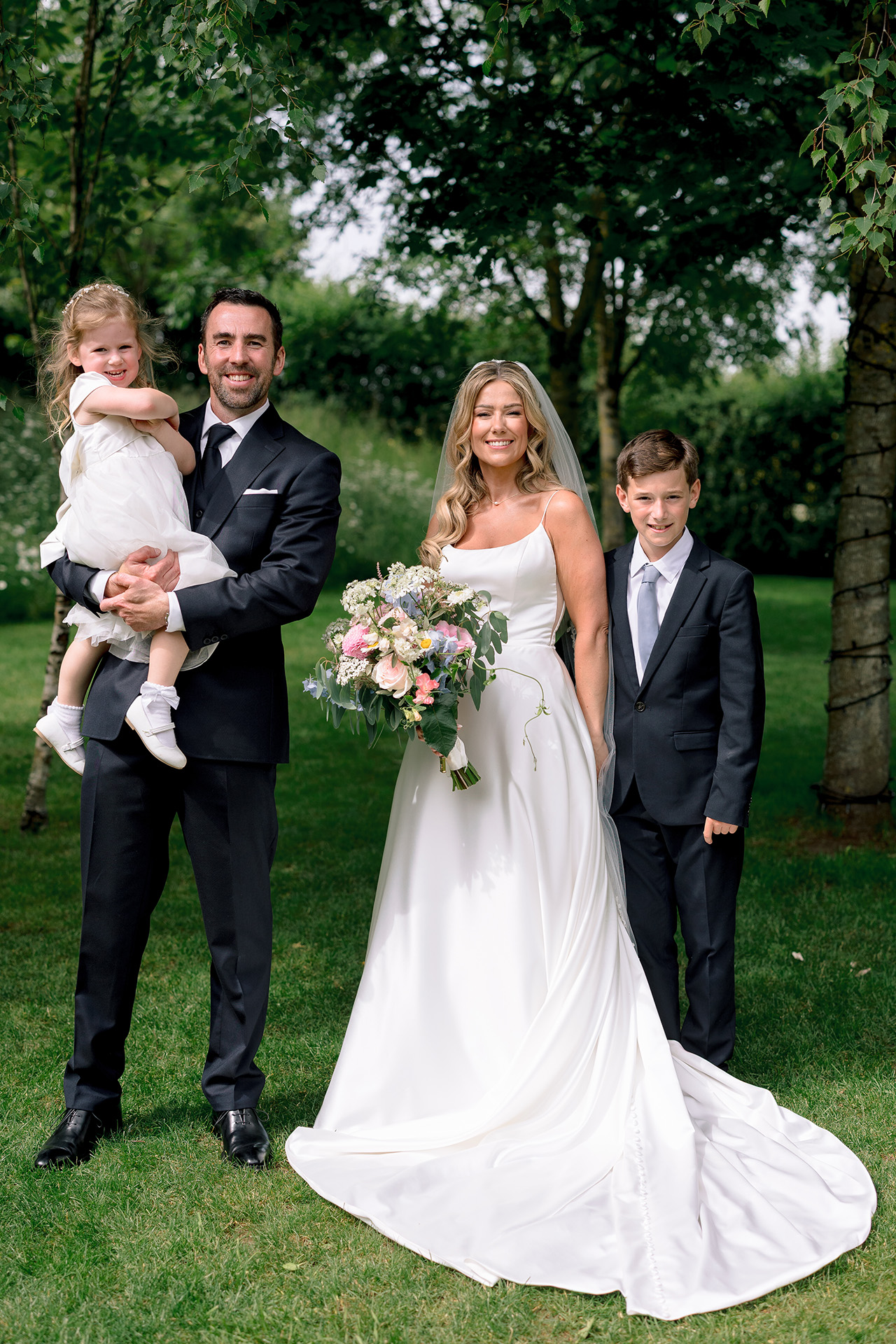 family portrait at stone barn 