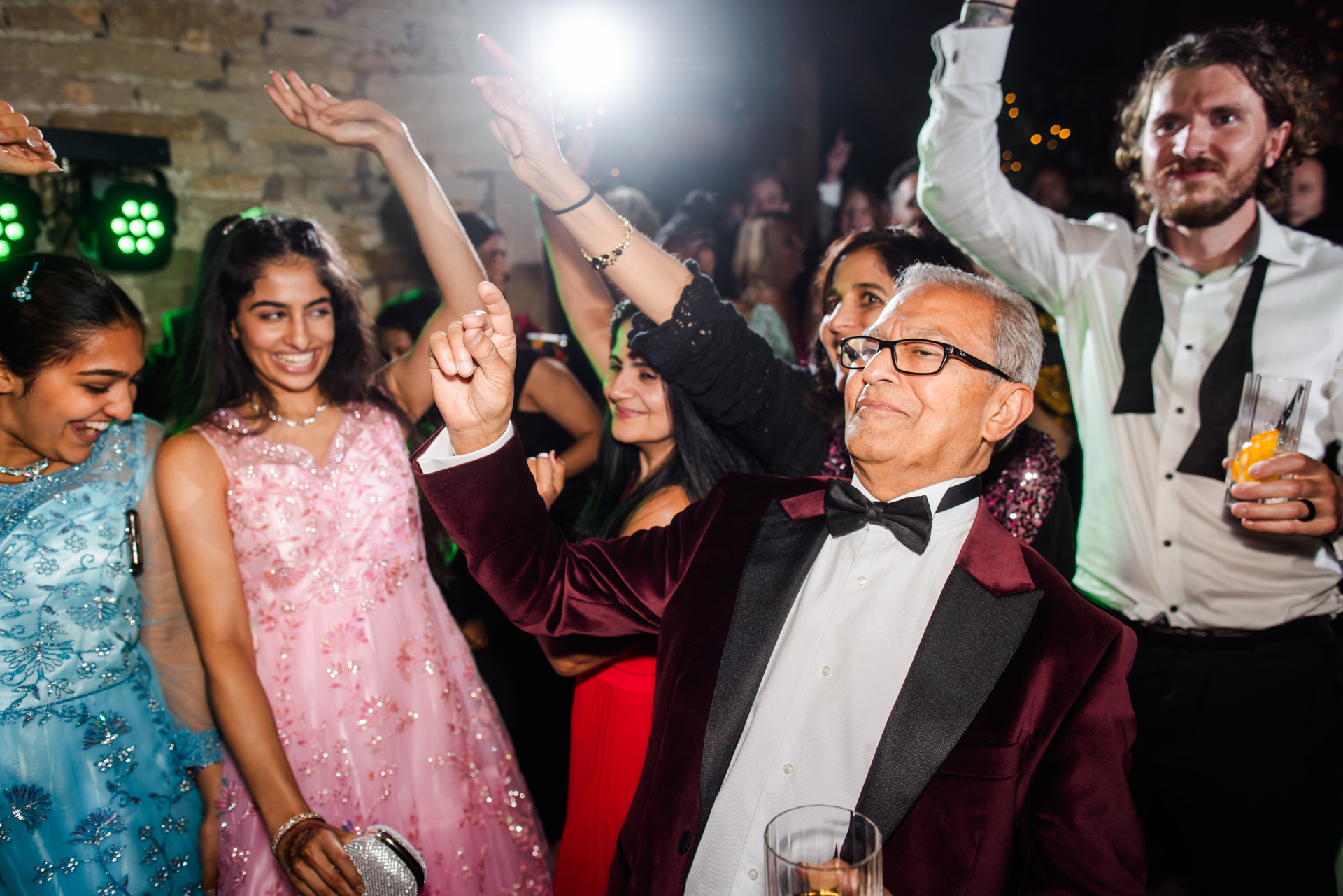 Guests holding hands