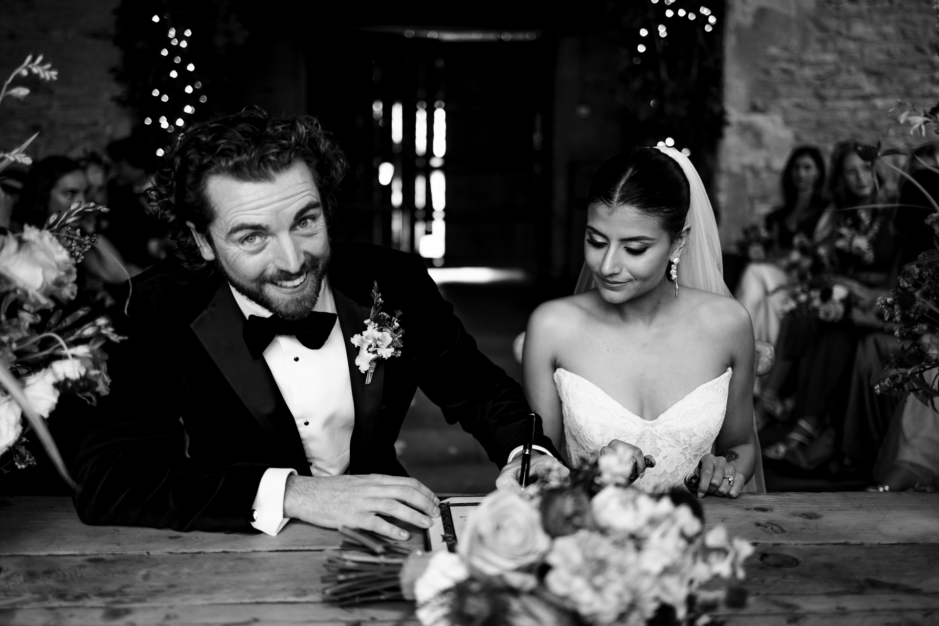 Signing the register 